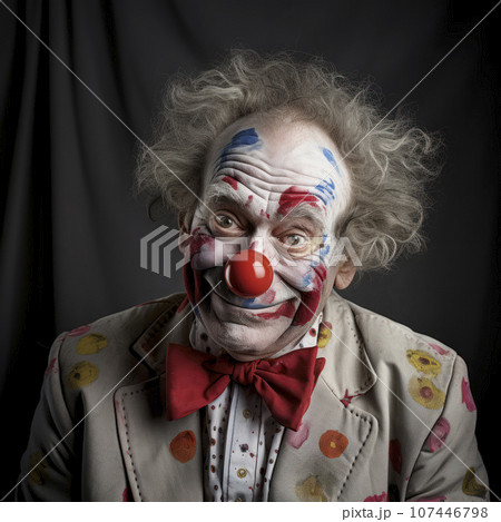 lifestyle photo humor an elderly old clown man lifestyle photo humor an elderly old clown man 107446798