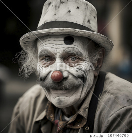 lifestyle photo humor an elderly old clown man 107446799