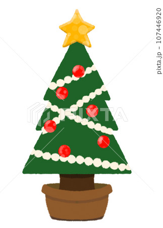クリスマスツリーのイラスト素材【フチなし】 クリスマスツリーのイラスト素材【フチなし】 107446920