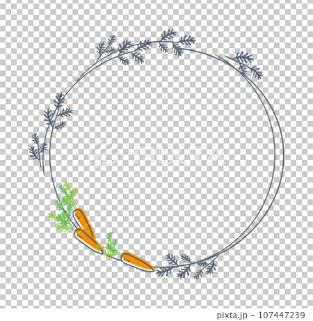 Circular frame of carrots with leaves Illustration material 107447239