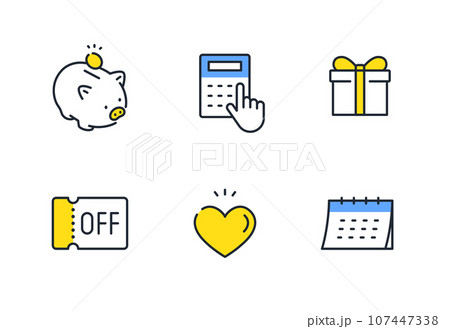 ビジネスのシンプルなベクターアイコンイラストセット素材 ビジネスのシンプルなベクターアイコンイラストセット素材 107447338