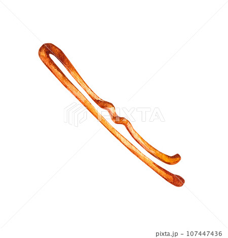 Golden hairpin hand drawn isolated 107447436