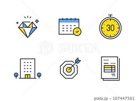 ビジネスのシンプルなベクターアイコンイラストセット素材 ビジネスのシンプルなベクターアイコンイラストセット素材 107447581
