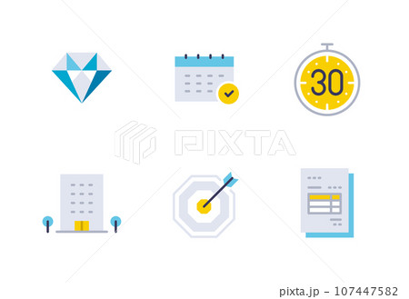 ビジネスのシンプルなベクターアイコンイラストセット素材 ビジネスのシンプルなベクターアイコンイラストセット素材 107447582
