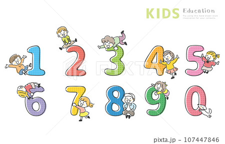 数字と子供のイラスト 107447846