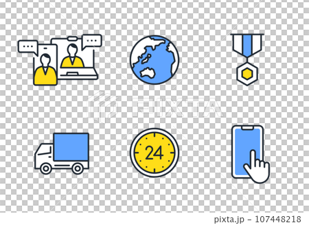 ビジネスのシンプルなベクター線画アイコンイラストセット素材 ビジネスのシンプルなベクター線画アイコンイラストセット素材 107448218