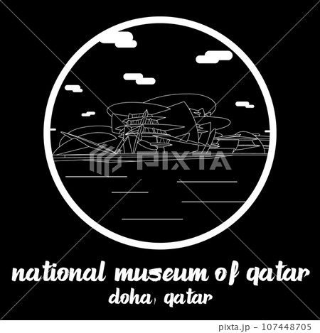 Circle Icon line National Museum of Qatar. vector illustration Circle Icon line National Museum of Qatar. vector illustration 107448705