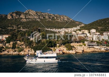 The harbour at Kas or Kash on the Mediterranean coast of Turkey - may 2023 107448881