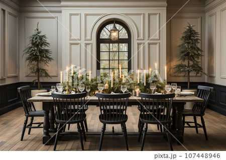 【AI生成画像】クリスマス装飾な豪華な部屋 107448946
