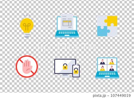 Business simple vector filled icon illustration set material 107449019