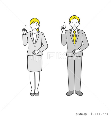 説明をしている男性と女性のビジネスパーソン 107449774