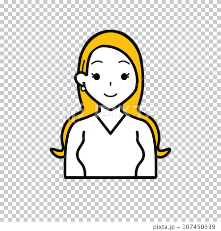 ロングヘアの女性 イラスト ロングヘアの女性 イラスト 107450339