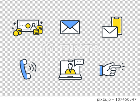 Business simple vector line drawing icon illustration set material 107450347