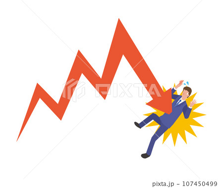 株価の下落が直撃する男性 株価の下落が直撃する男性 107450499