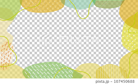 Refreshing fresh green color and line drawing frame illustration Refreshing fresh green color and line drawing frame illustration 107450688