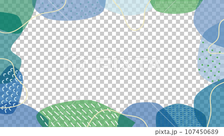 Refreshing blue color and line drawing frame illustration 107450689