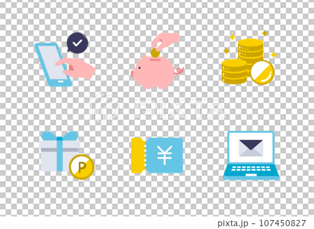 ビジネスのシンプルなベクター塗りアイコンイラストセット素材 ビジネスのシンプルなベクター塗りアイコンイラストセット素材 107450827