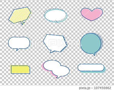 簡約時尚的語音氣泡插畫集 簡約時尚的語音氣泡插畫集 107450862