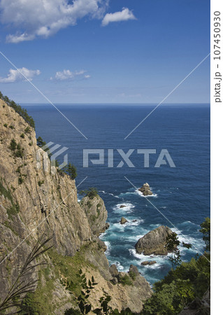 北山崎　海のアルプスと讃えられる断崖　岩手県田野畑村 107450930