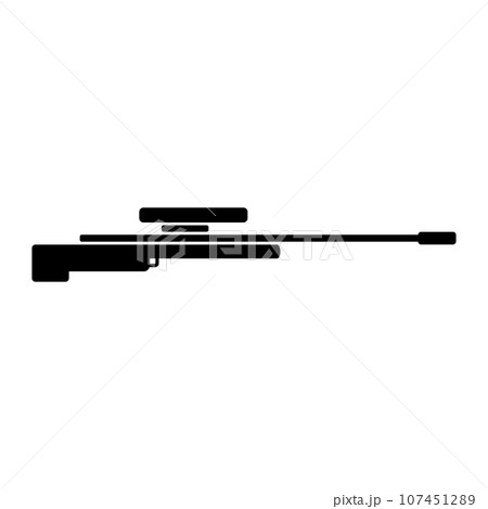 Sniper rifle icon on white. 107451289