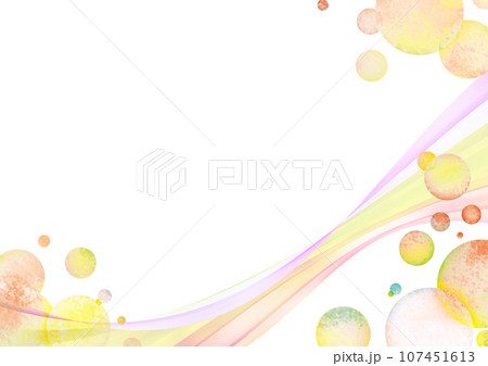 虹色のカラフルな水彩フレーム　バブル 107451613