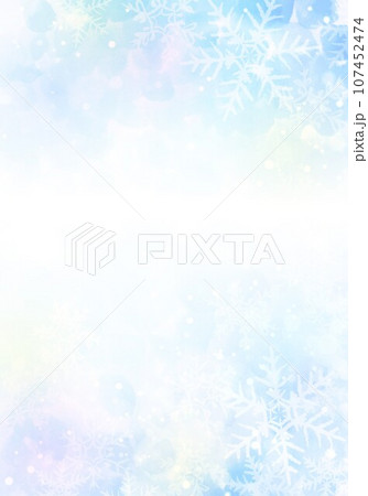 手描き雪柄背景カラフル 107452474