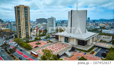 Cathedral of Saint Mary of the Assumption Aerial with Cathedral Hill Tower and city skyline Cathedral of Saint Mary of the Assumption Aerial with Cathedral Hill Tower and city skyline 107452817