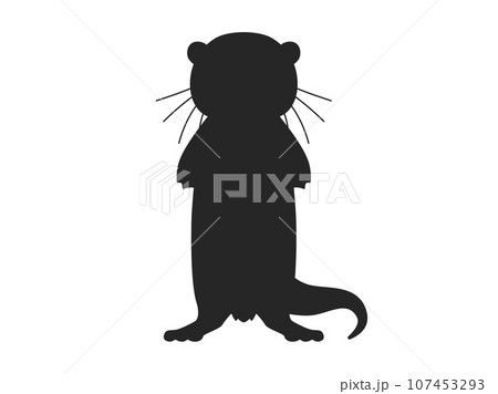 カワウソのシルエットのイラスト カワウソのシルエットのイラスト 107453293