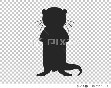 カワウソのシルエットのイラスト カワウソのシルエットのイラスト 107453293