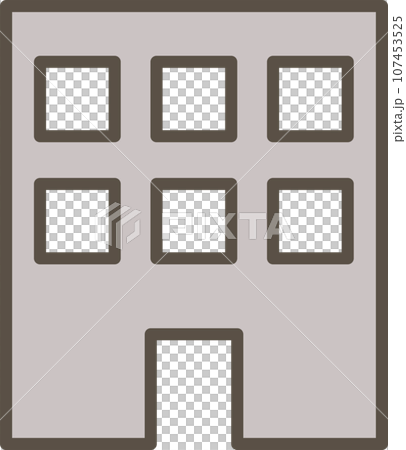 ビルのシンプルなピクトグラムイラスト ビルのシンプルなピクトグラムイラスト 107453525