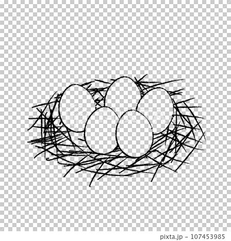 卵のイラスト　モノクロ 107453985