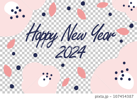New Year's card template 39 camellia pattern New Year's card template 39 camellia pattern 107454387