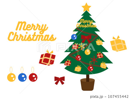 クリスマスツリーとオーナメント 107455442
