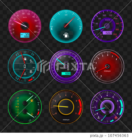 Speedometer Realistic Setのイラスト素材 [107456363] - PIXTA