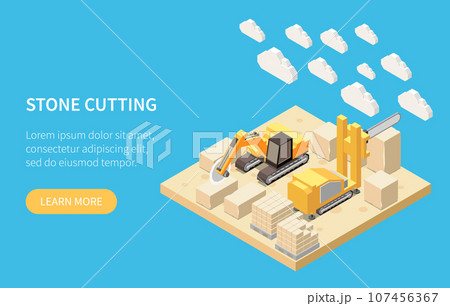 Stone Quarry Isometric Concept 107456367