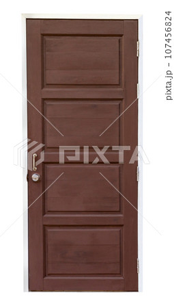 brown wooden door isolated 107456824