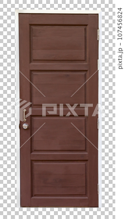 brown wooden door isolated 107456824