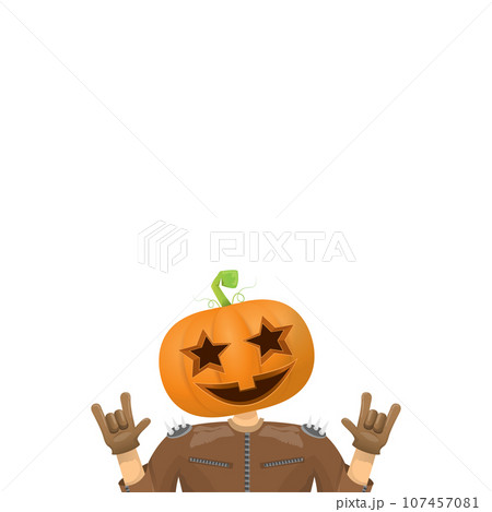 Man in halloween costume with pumpkin mask...のイラスト素材 [107457081] - PIXTA