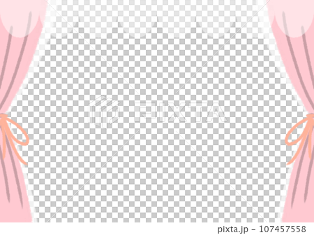 かわいい窓フレームイラスト素材【A4】【横】 107457558