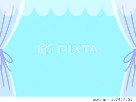 かわいい窓フレームイラスト素材【A4】【横】 かわいい窓フレームイラスト素材【A4】【横】 107457559