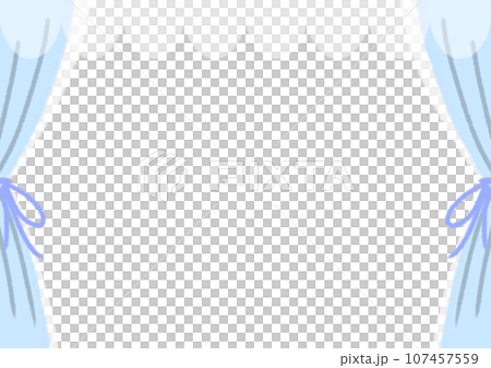 可愛的窗框插畫素材【A4】【橫式】 可愛的窗框插畫素材【A4】【橫式】 107457559