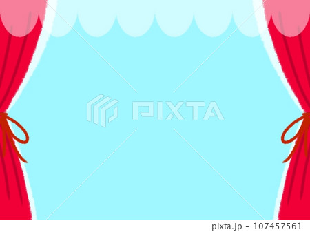 かわいい窓フレームイラスト素材【A4】【横】 107457561