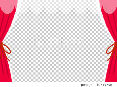 かわいい窓フレームイラスト素材【A4】【横】 107457561