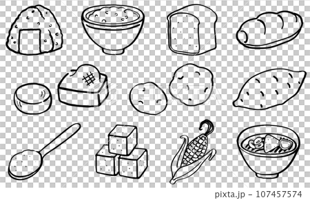 碳水化合物圖1色 107457574