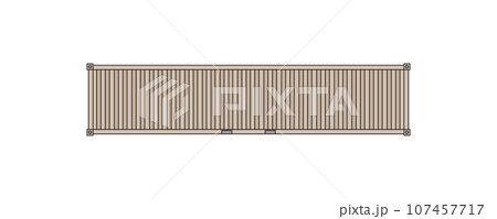 海上コンテナ・ドライコンテナ40フィートの側面のベクターイラスト 海上コンテナ・ドライコンテナ40フィートの側面のベクターイラスト 107457717