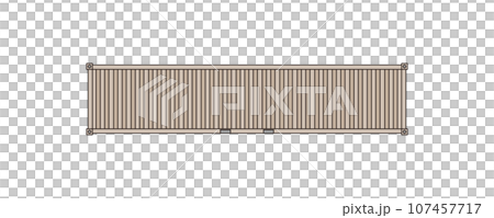海上コンテナ・ドライコンテナ40フィートの側面のベクターイラスト 海上コンテナ・ドライコンテナ40フィートの側面のベクターイラスト 107457717