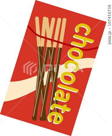 箱に入っているスティックチョコのイメージイラスト 107458738