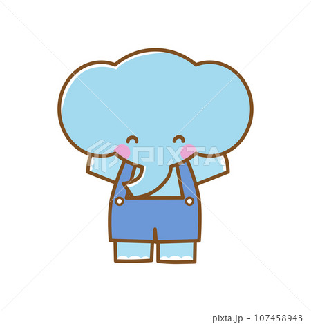 喜んでいるゾウのキャラクター 喜んでいるゾウのキャラクター 107458943