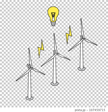 Isometric_Simple_Wind power generation illustration 107459715