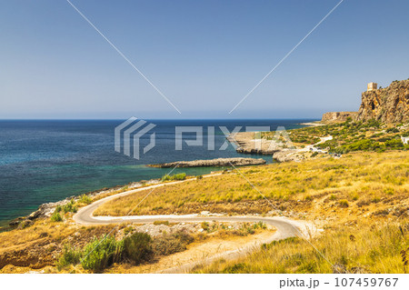 The sea coast in the northwest of Sicily. 107459767